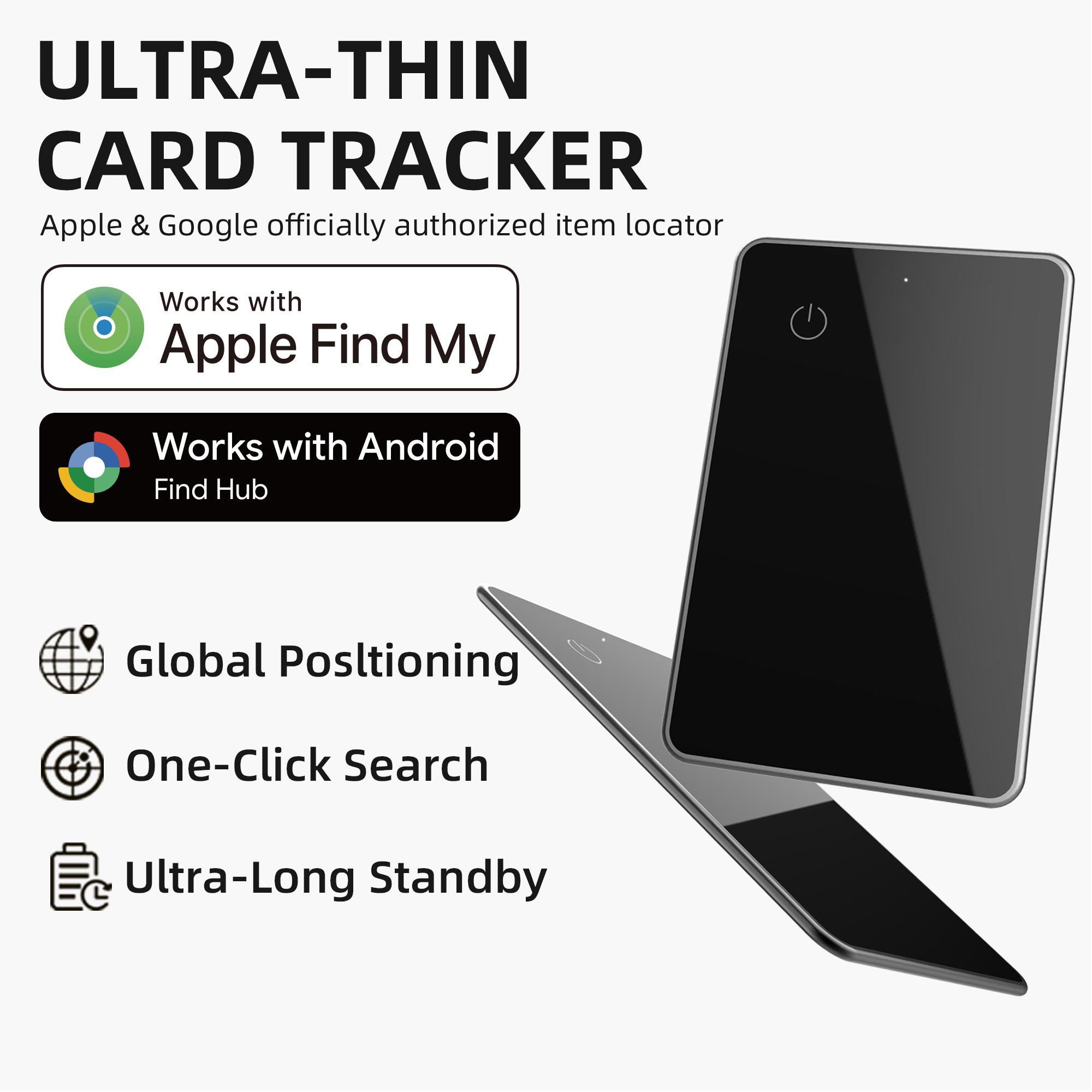 Smart Ultra Thin Wallet Tracker Card for Apple or Android Dual System Key Luggage Locator Tag Works with Google Find My Device - Image 2