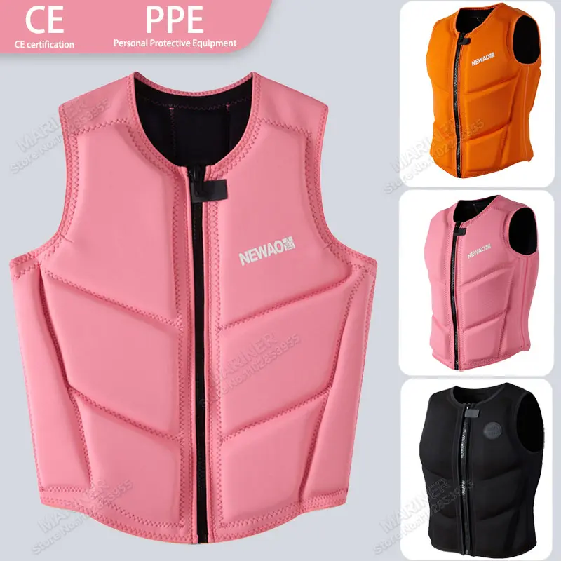 Adult Life Jacket Wake Surfing Impact Vest CE Approved Neoprene Life Jacket Wakesurf Comp Vest surf Watersports Activities
