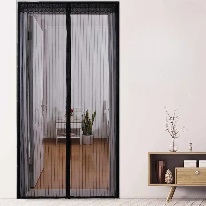Tirai Pintu Anti Nyamuk Kelambu Magnetic Door TaffHOME - Black Curtain 8