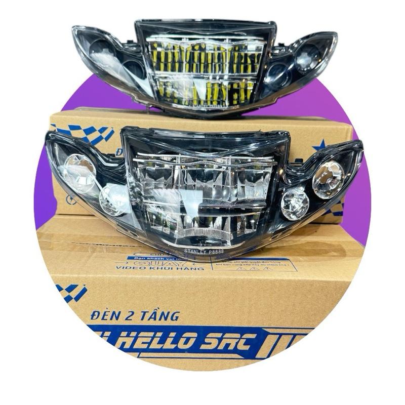  Đầu Đèn 2 Tầng Sirius 50-110cc - Có chân cắm H4 - Sử dụng điện bình 