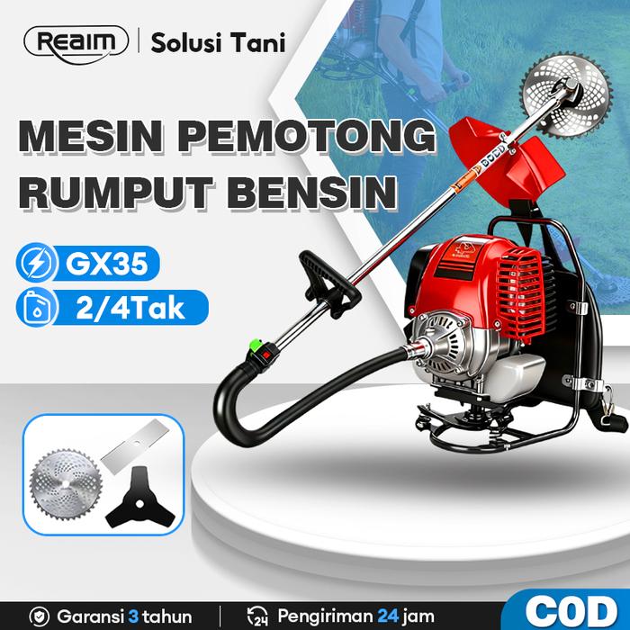 Jual Reaim Mesin Potong Rumput Gendong 2Tak/4Tak 5200W 52CC Arit Rumput ...