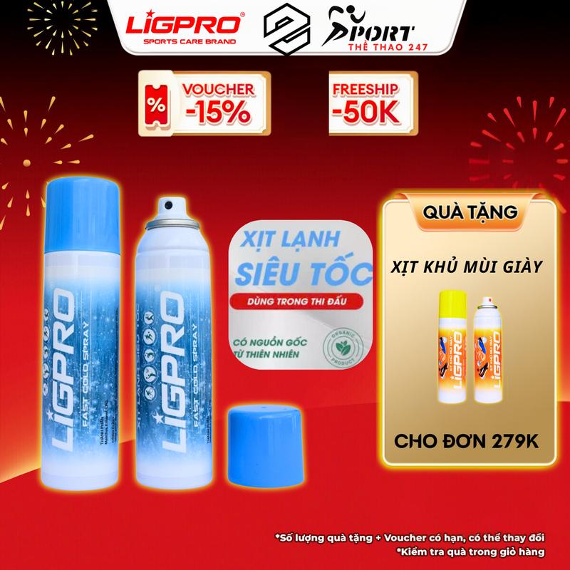 Chai Xịt Lạnh Giảm Đau Siêu Tốc Làm lạnh nhanh trong thể thao, có thể thay cho chườm đá,Xịt lạnh siêu tốc LIGPRO [ 200ml ]