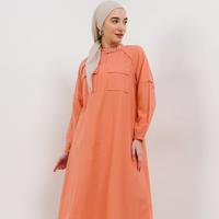 Gambar MFMW Lolo Midi Dress Gamis Orange - S dari MFMW Shop Kota Bandung 1 Tokopedia