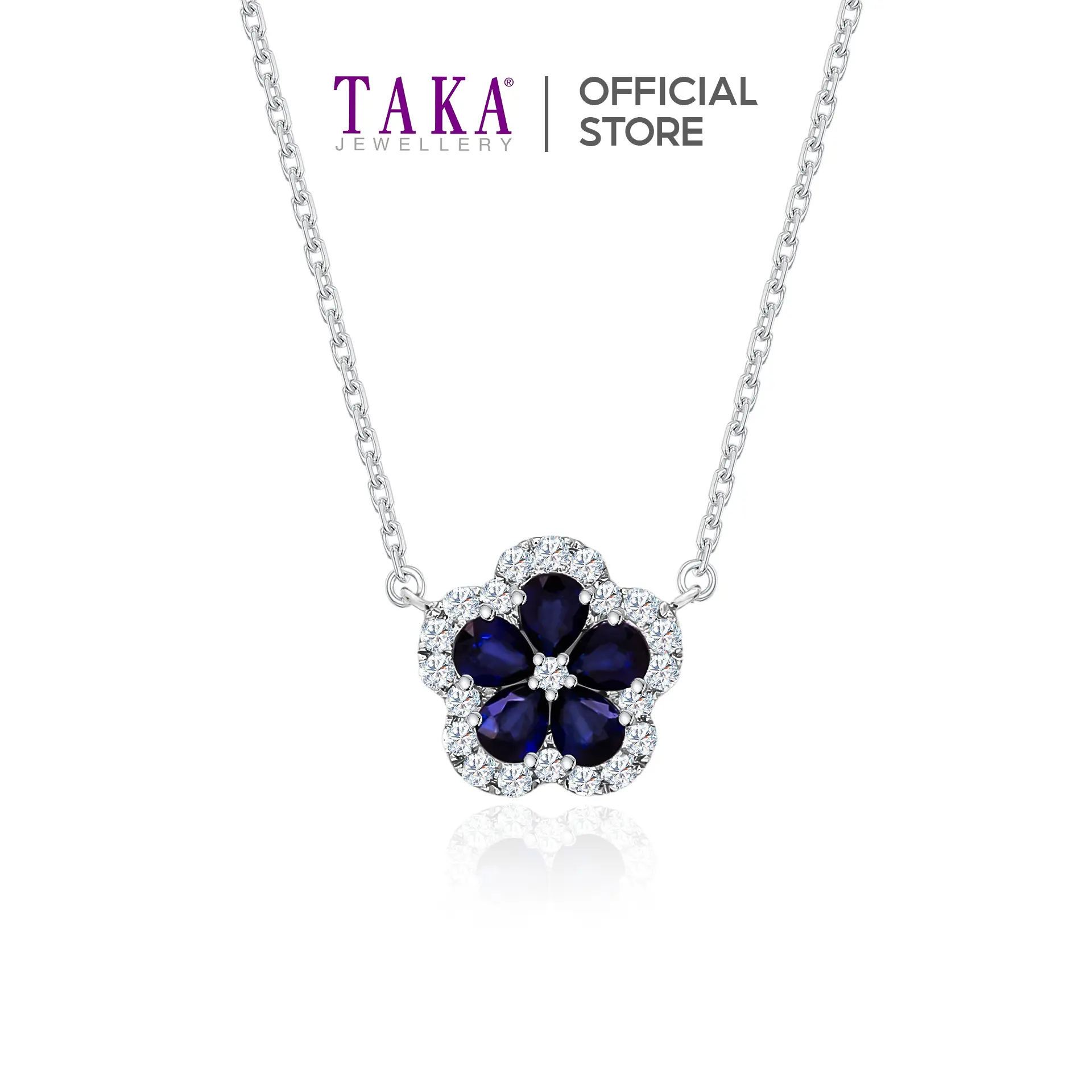【TIKTOK EXCLUSIVE】TAKA Jewellery Lab Grown Diamond Sapphire Pendant 10K Gold