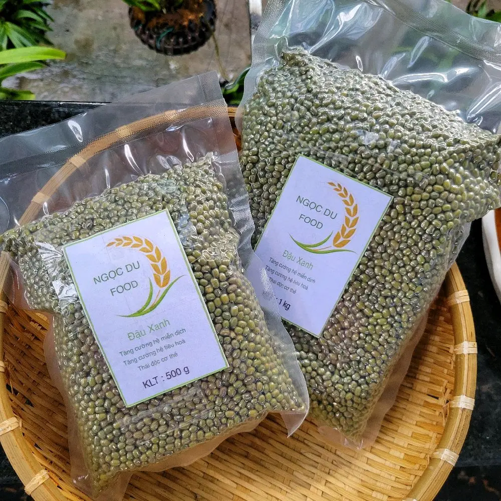 (150g-500g-1 ký) Đậu xanh hạt nhỏ nhà trồng. Túi hút chân không bảo quản lâu