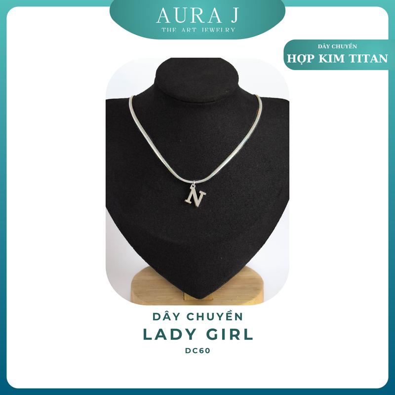 [AURAJ] Dây chuyền nam nữ Name Letter, vòng cổ Unisex Titan chữ cái theo tên, móc khoá điều chỉnh size, sợi mì không hoen gỉ, đeo hàng ngày- DC34 Trang Sức Women Chain Jewelry Voi Kiềng