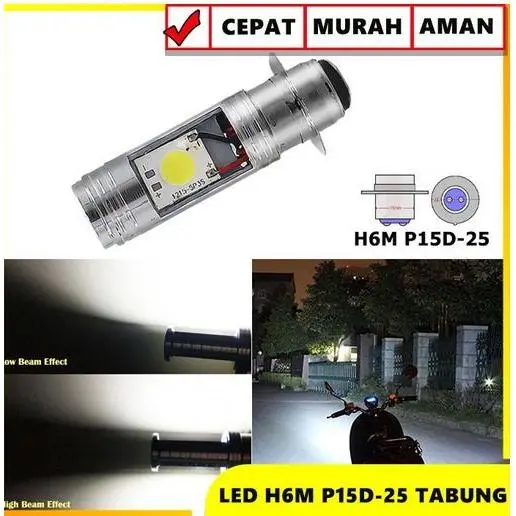 Lampu Led H6 COB bohlam utama motor sepeda bebek matic ac dc 2 mata