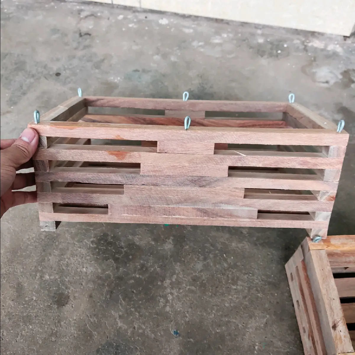 chậu gỗ (chậu vip)trồng phong lan chữ nhật 20x35cm