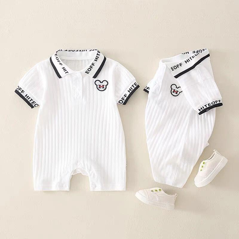 Body Đùi Polo Cotton Thông Hơi LOTUKA Cho Bé, Bodysuit Cho Bé Trai Bé Gái, Áo Hè, Quần Áo Trẻ Em Size 3-12kg Voi Jumpsuit babyboo bộbodysuit đibiển Thực phẩm Nút