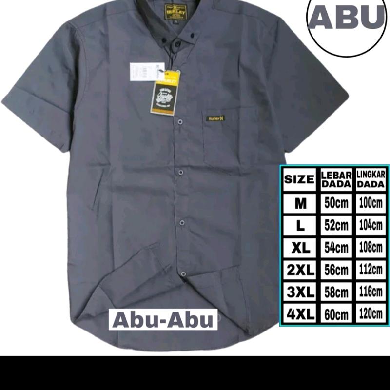 Kemeja Polos Jumbo Pendek XXL XXXL Kemeja Jumbo Pria Polos Lengan Pendek Baju Casual Dewasa Distro 4