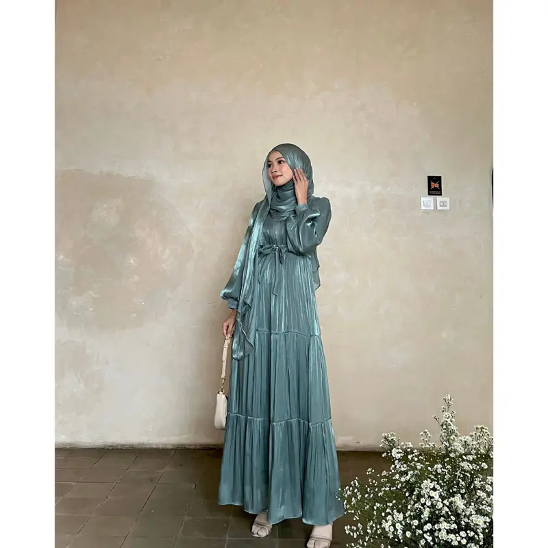 Evolvere - Vlora Dress Shimmer Fashion Gamis Muslim Wanita Busui Friendly 5