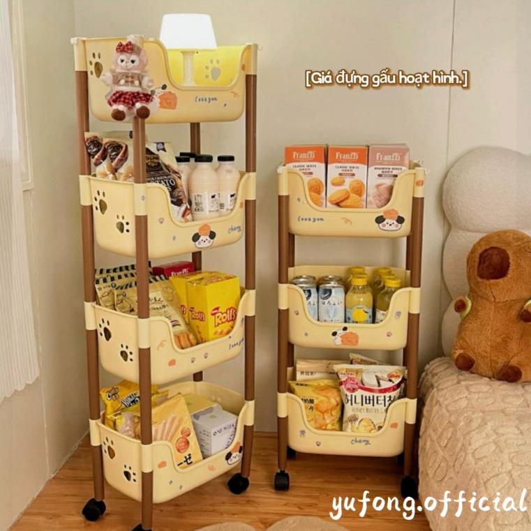 Dễ Thương Nhiều Tầng Tầng-Đứng Ăn Nhẹ Bảo Quản Xe Đẩy Ký Túc Xá Đầu Giường Phòng Ngủ Nhà Đầu Giường Kệ Di Động kệ  để  đồ  ăn  nhà  bếp
