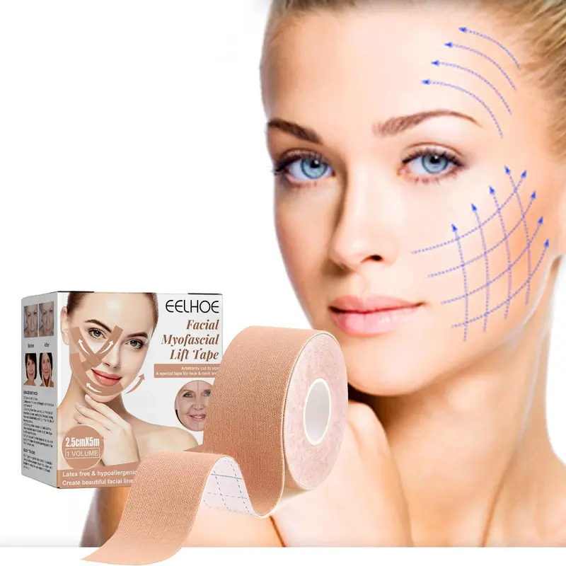 V-shaped Face Lifting Tape, 2 Counts/set Breathable Face Lifting Sticker, Facial Skin Lifting Tool for Women & Men 7