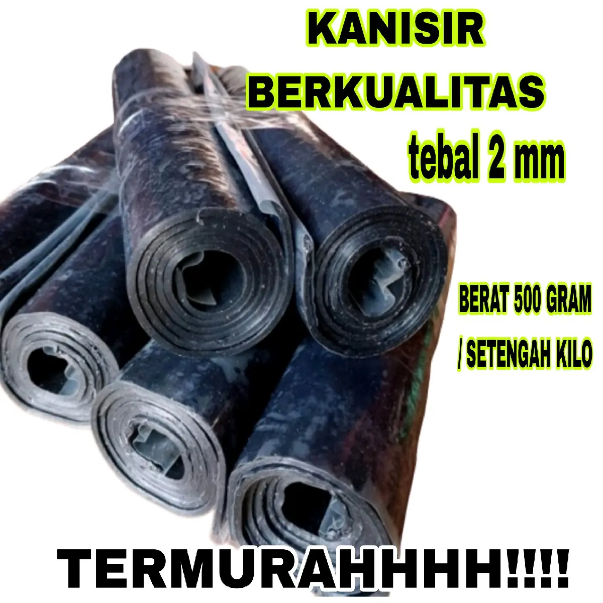 Karet tambal ban tebal 2mm 500gram/kanisir/kompon
