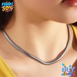 สร้อยคอคู่, โซ่งูแบนสแตนเลสส่วนบุคคล, การออกแบบทางเรขาคณิต, ทำจากเหล็กไททาเนียม, เครื่องประดับกระดูกงูแบน, โซ่กระดูกงูแบน, ทันสมัย, เหมาะสำหรับผู้หญิงและผู้ชายขั้นสูง, สต็อกพร้อมสำหรับปี 2025