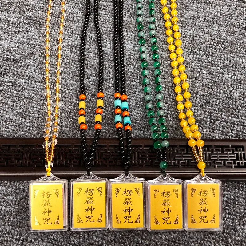 Loket Mantra Dharma-Vessel, Aksesori Bekalan Buddha, Mantra Surangama, Kalung Perlindungan Badan, Mantra Rahsia, Pelbagai Mantra dengan Satu Loket