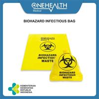 Gambar BIOHAZARD INFECTIOUS WASTE BAG 80 X 60 ONEHEALTH/kantong plastik sampah medis/plastik kuning limbah medis 1 pack isi 50pcs dari Onehealth Indonesia Kab. Tangerang 1 Tokopedia