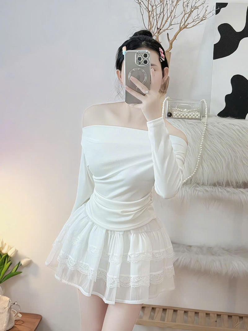 Product Introduction of Áo Trễ Vai Trơn Tay Dài Thiết Kế Tinh Tế Chất Liệu Tăm Lạnh Co Giãn Nhẹ Nhàng Phù Hợp Thời Trang Trẻ Trung Năng Độn Nữ Top 10