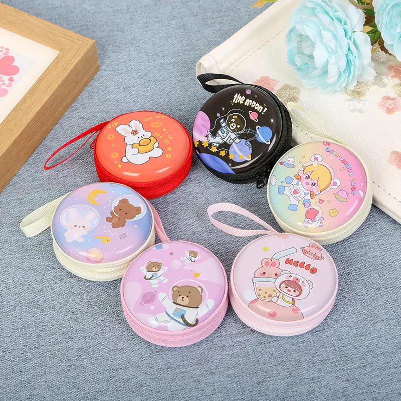 Ví Đựng Tiền Xu Bằng Thiếc, Thiết Kế Sáng Tạo Và Dễ Thương, Cho Trẻ Em, Hình Hoạt Hình, Thích Hợp Đựng Tiền Lẻ, Tai Nghe Và Cáp, Khóa Kéo Tròn, Túi Đựng Đồ, Nhỏ, Tuyệt Vời Làm Quà Tặng 0