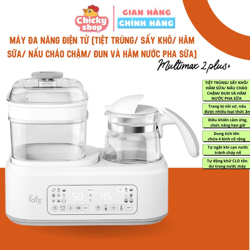 Máy đa năng điện tử (TIỆT TRÙNG/ SẤY KHÔ/ HÂM SỮA/ NẤU CHÁO/ĐUN/HÂM NƯỚC PHA SỮA) - MULTIMAX 2 PLUS+ Fatzbaby - FB9025SL