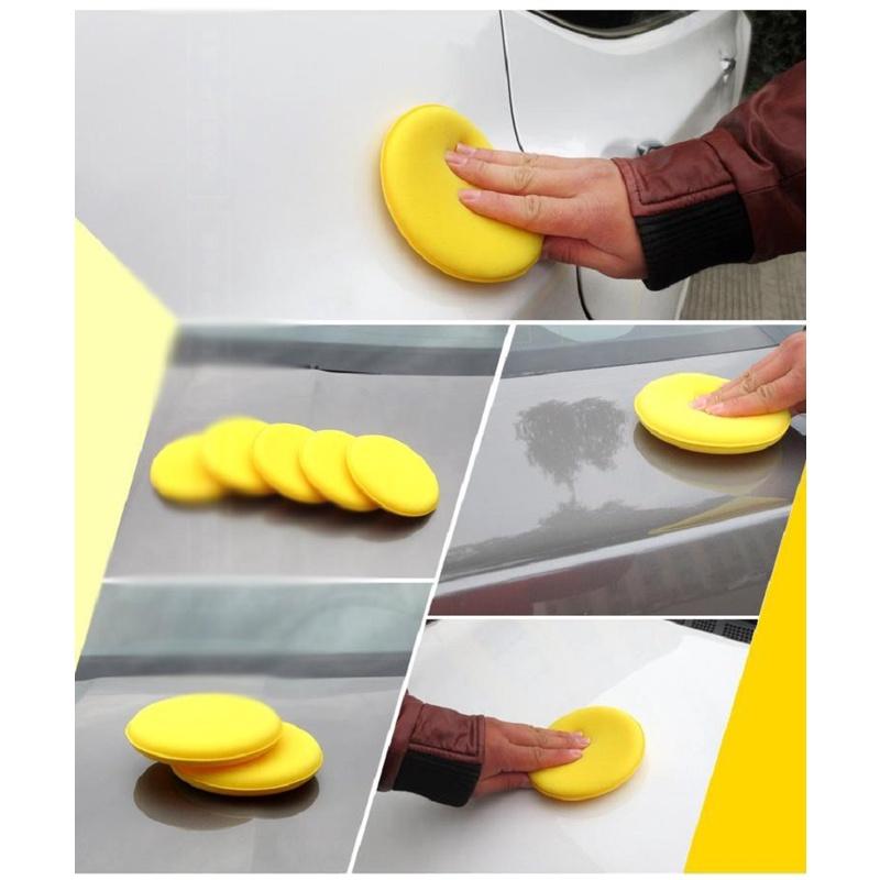 Mút xốp bọt biển đánh bóng sơn ô tô đánh bóng nhựa nhám xe máy chuyên dụng phục hồi nhựa nhám đen hình tròn đường kính 10cm Phụ Kiện Lau Xe Rửa Xe