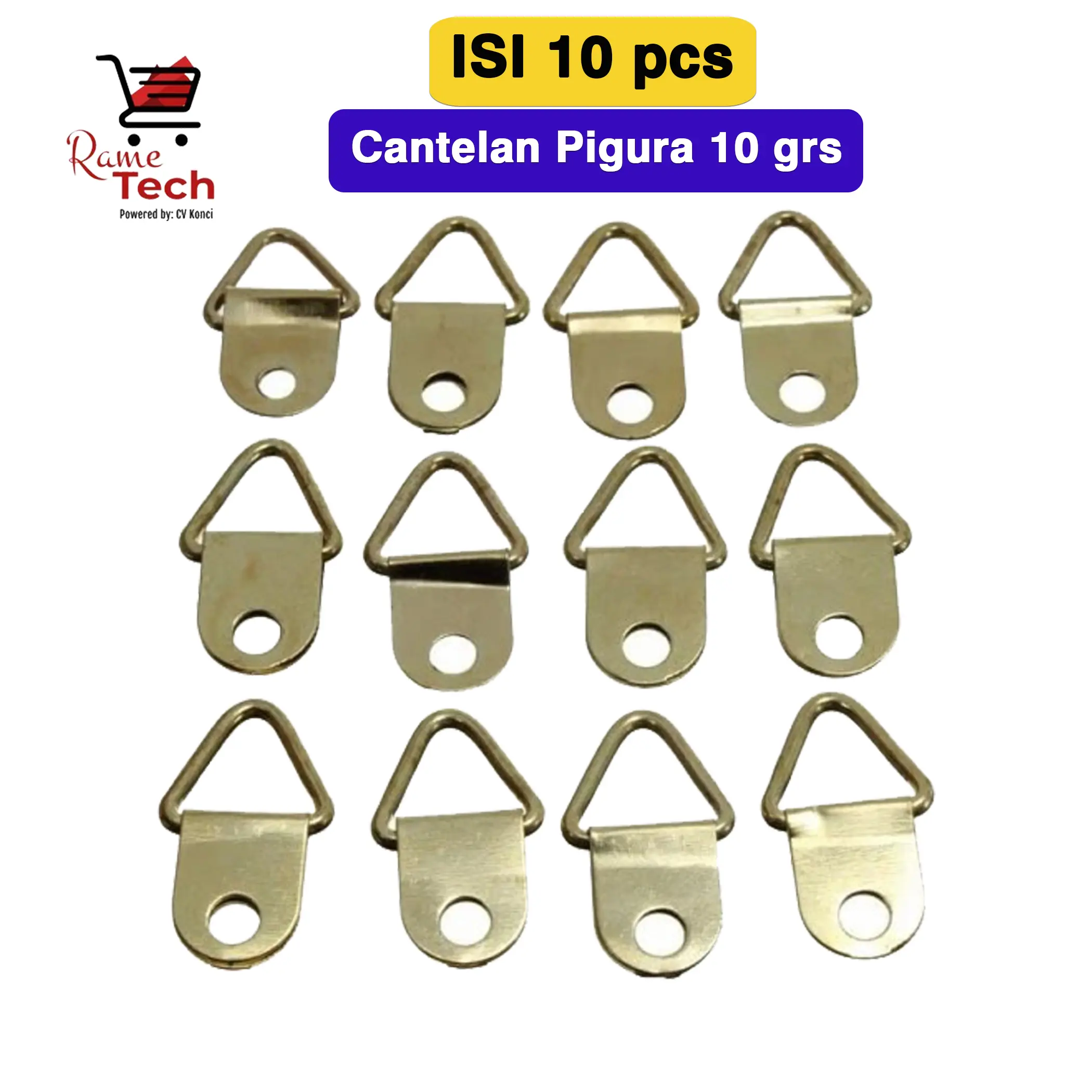 Gantungan bingkai Kecil SEGITIGA 360 Cantelan Pigura 10 grs - Isi 10 pcs