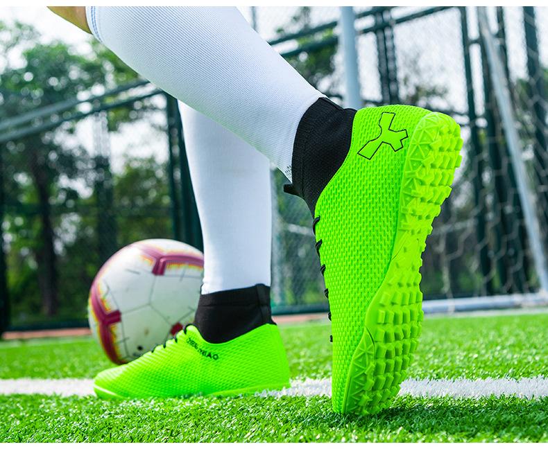 Product Introduction of In Stock Professional Soccer Shoes Teenagers Race Shoes Green Field Combat Boots Men's and Women's Football Boots 47 Soccer Shoes Boys and Girls Teenagers Students TF Broken Nail AG Long Nail Artificial Flat Leather Foot Training Transport 15
