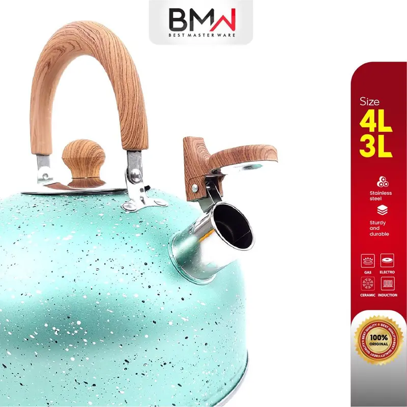Teko Kettle Stainless Steel 3 Liter 4 Liter Ceret Air Panas Ketel Air Kitchenware 2
