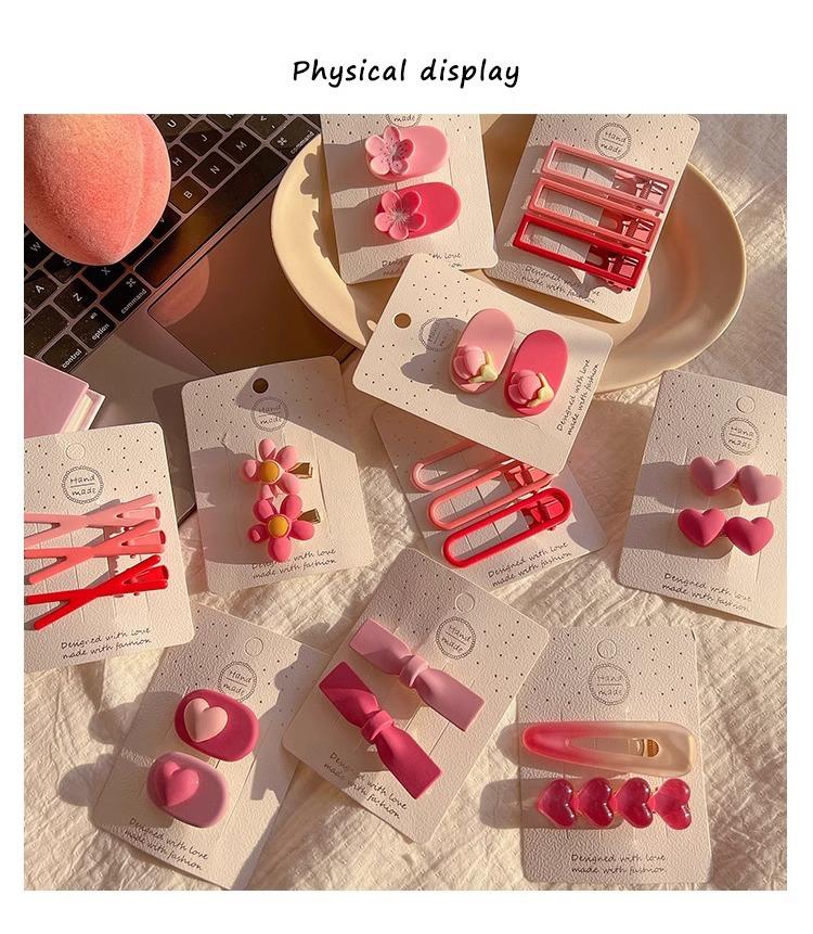 Product Introduction of Dopamine Cute Hair Clips for Women Forehead Bangs Clips Hair Accessories 2025 New Hair Clips Hairpins Side Clips 0