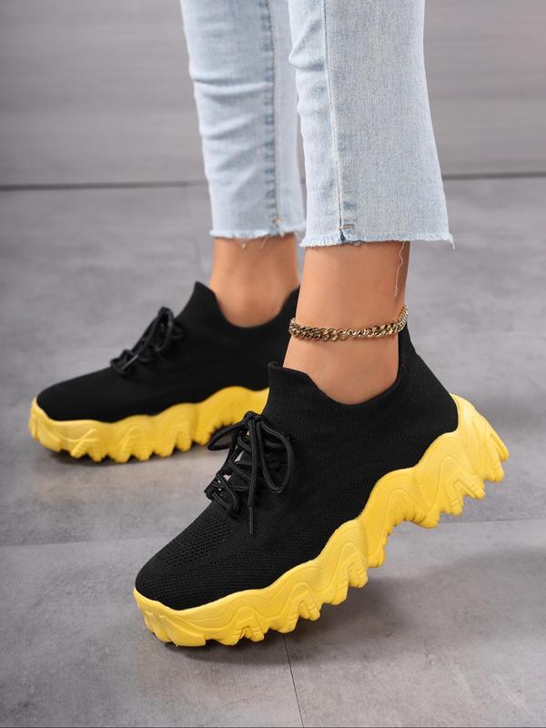 Women's Sporty Lace Up Running Shoes, Casual Comfortable Breathable Shoes for Daily Wear, Female All-match Round Toe Shoes for Daily Wear 6