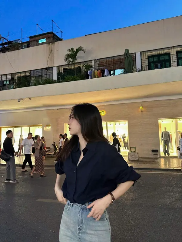 Áo sơ mi dài nữ chất lụa cát ít nhăn form rộng dáng lượn đuôi tôm SUMIISHOP mã SM02 3