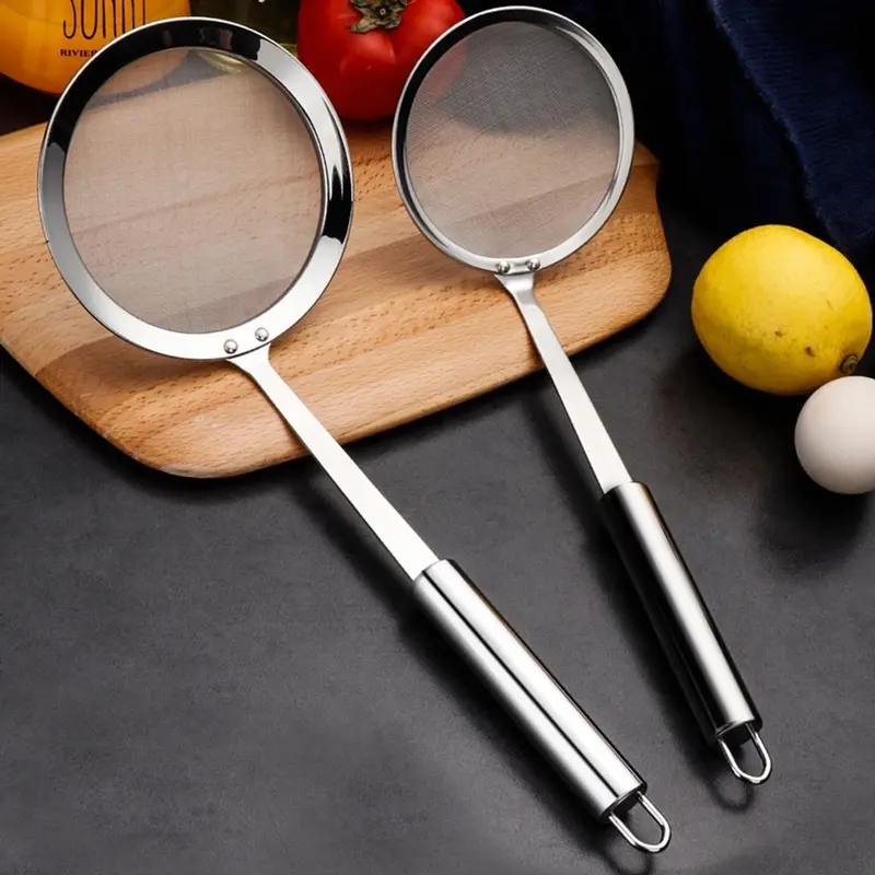 Vợt lưới lọc cặn cho dầu ăn và vớt bọt loại xịn inox 304  gỉ cao cấp 6