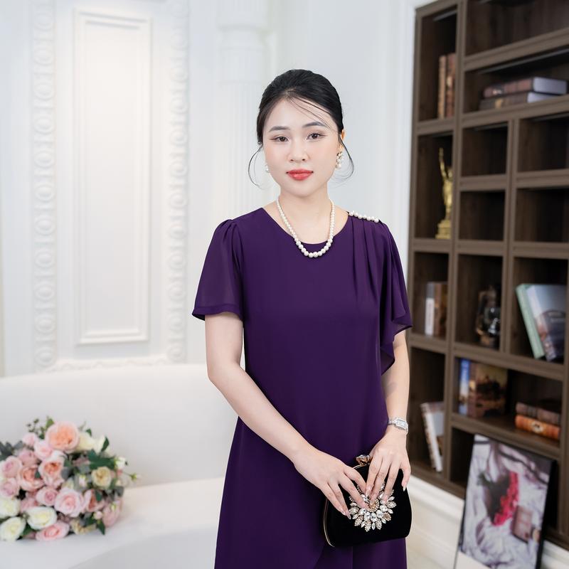Đầm Trung Niên [ Linh Trà ] (LT 252) Trẻ Trung Thiết Kế Trang Nhã Thanh Lịch Bigsize Đi Làm Đi Tiệc Cho Bà Cho Mẹ U50 4