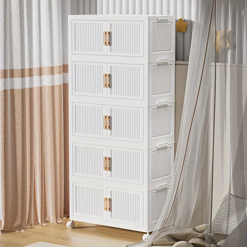 Waterproof and Foldable Magnetic Closure Storage Box-50cm Wide, Double Door Design, Multi-Functional Use, Plastic Material