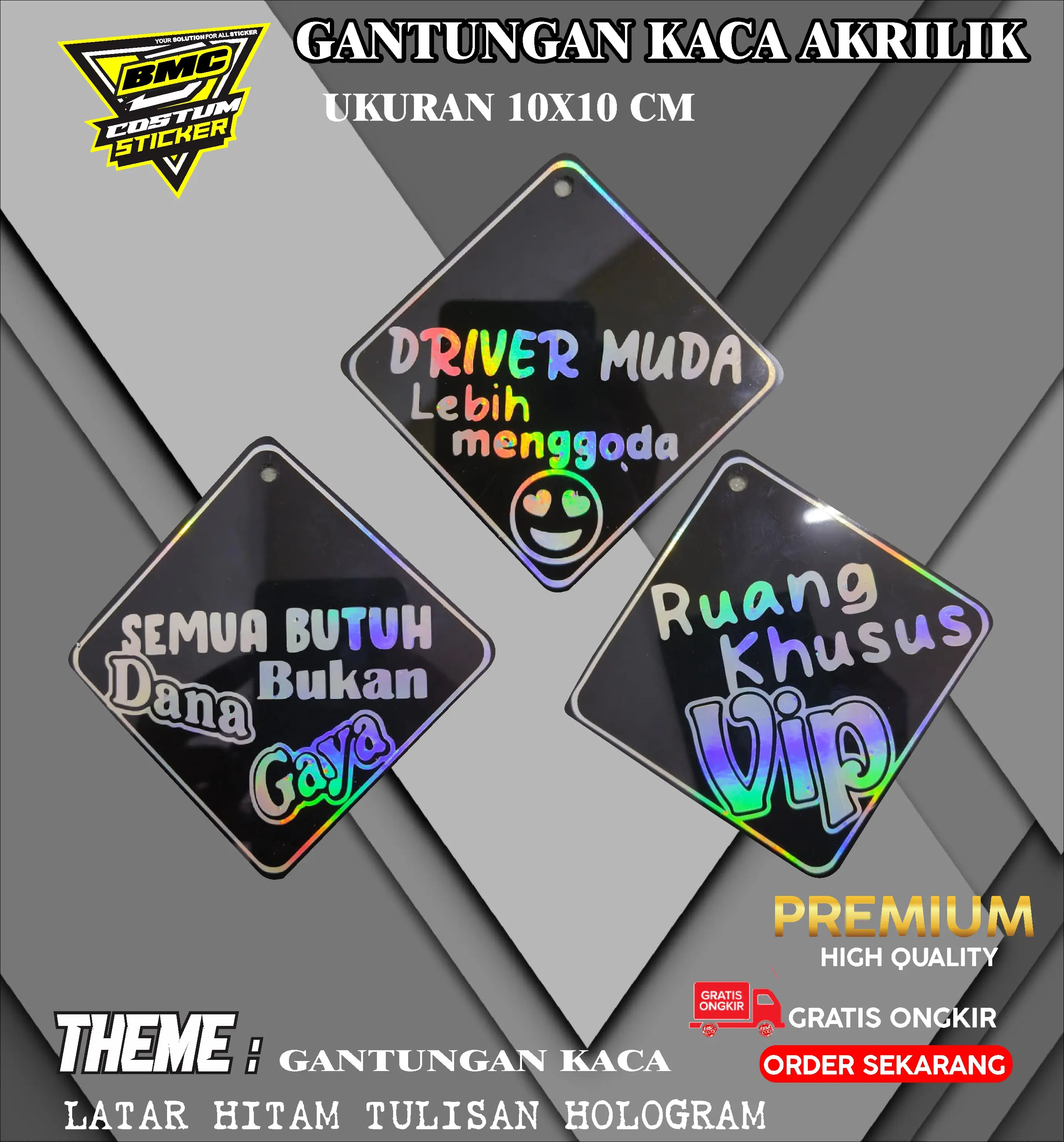 gantungan kaca akrilik/variasi gantungan kaca mobil /truck