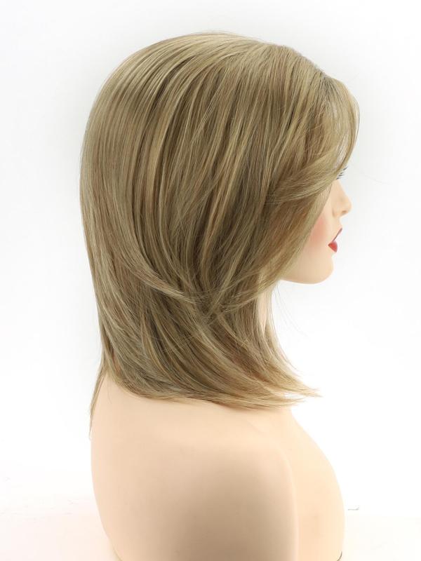 Fashionable Plain Color Straight Bob Wigs for Women, Gorgeous Fluffy Wigs with Side-Swept Bangs, Synthetic Full Machine Wigs for Party, Daily Use 5