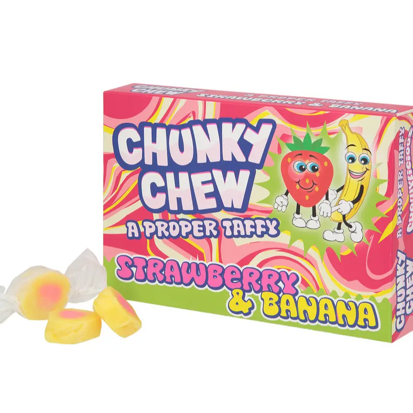 Chunky Chew Strawberry and Banana Sweet Candy Snack Bonbon