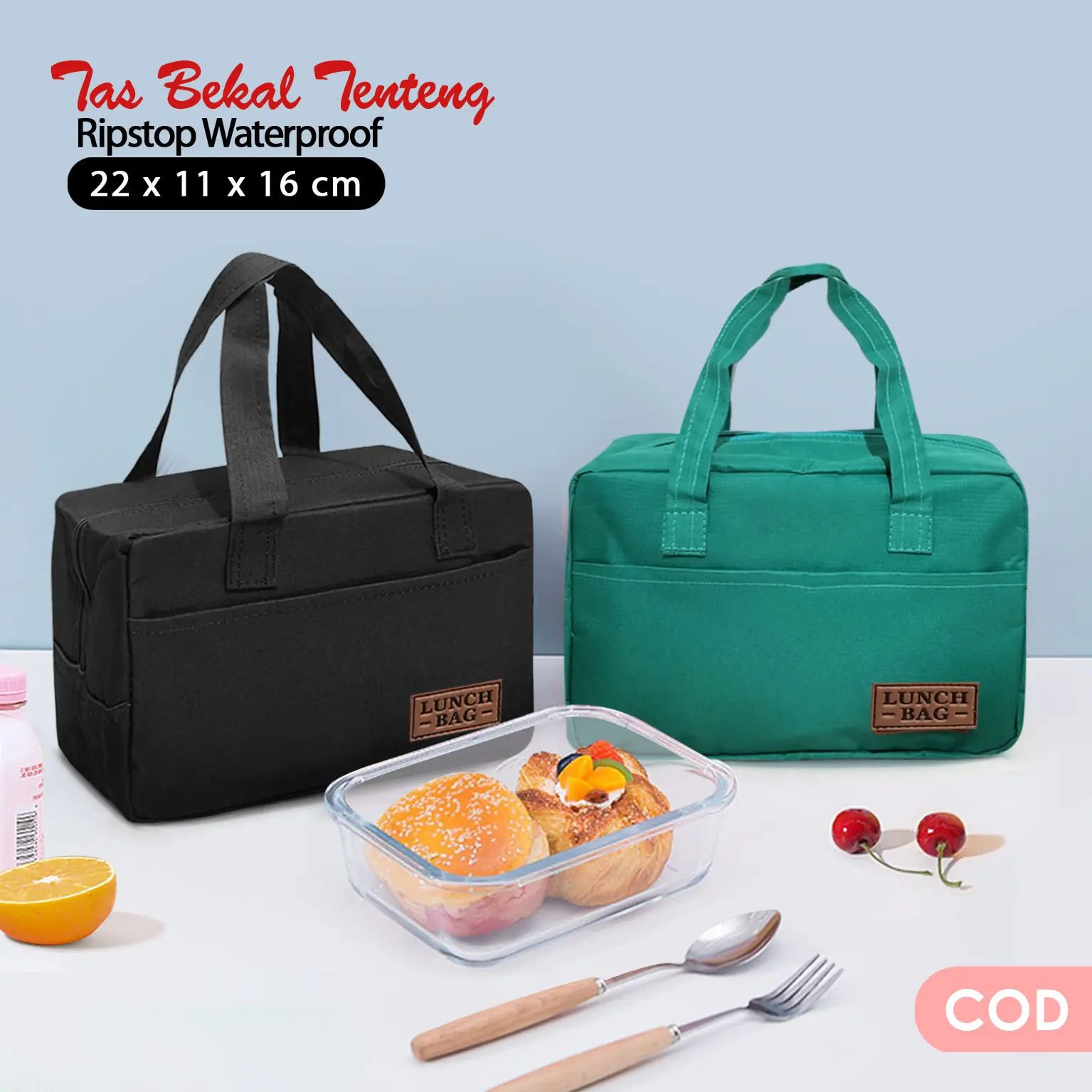Tas bekal makanan tenteng polos anti rembes cooler bag pendingin asi tahan panas waterproof murah