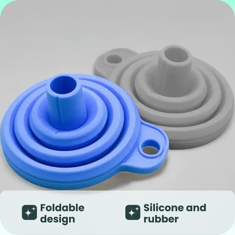 Car Engine Funnel, 1 Count Universal Silicone Liquid Funnel, Washer Fluid Change Foldable Portable Auto Engine Oil Petrol Change Funnel, Vehicle 1