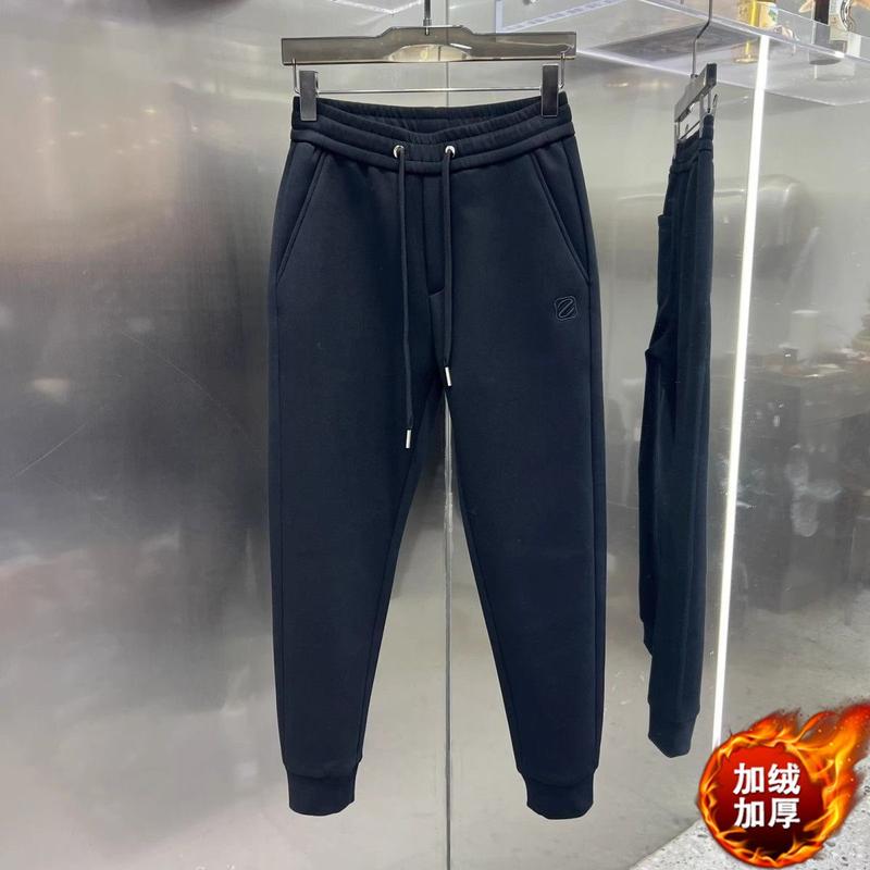 Quần Nỉ Nam, Lót Lông Cừu, Dày Dặn, Màu Trơn Dễ Phối Đồ, Quần Harem Thể Thao Co Giãn, Dài Đến Mắt Cá Chân, Quần Jogger, Hàng Mới Về Thu Đông 2024