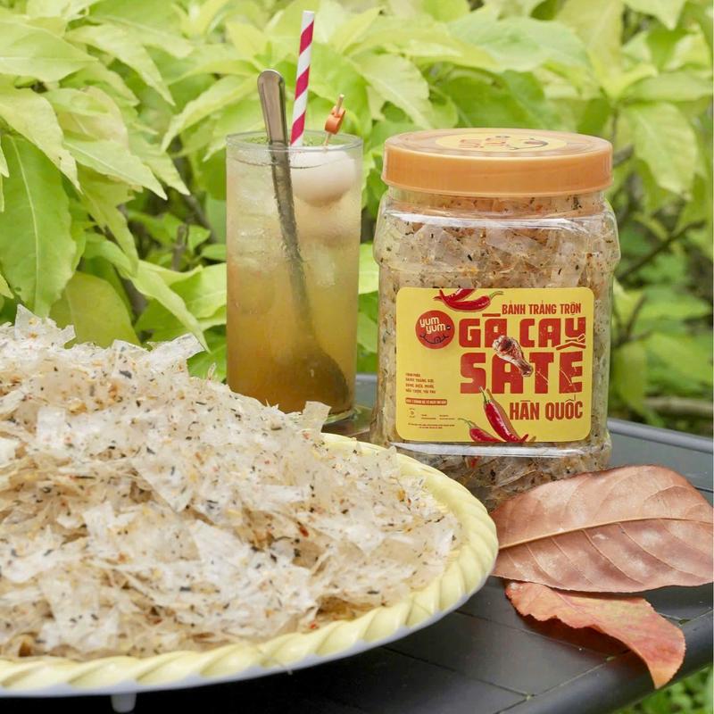 COMBO 2 HŨ LỚN Bánh tráng sợi Gà Cay Sa Tế + Rong Biển Hàn Quốc - Ăn Vặt YumYum Food - Cay, Thơm, Giòn Tan - Snack 3