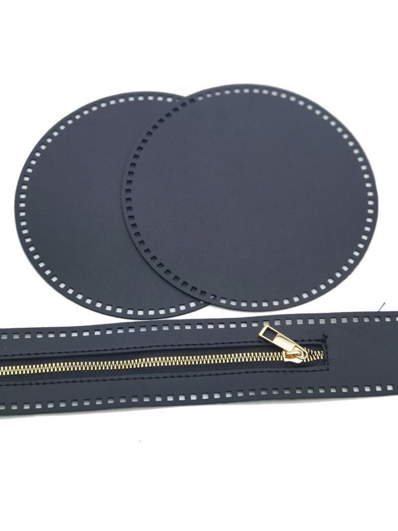 Product Introduction of Women's Solid Color Bag Kniting Kit, Including Round Plate & Zipper & Chain Strap & Accessories, Bag Accessories for Diy Bag Making 4