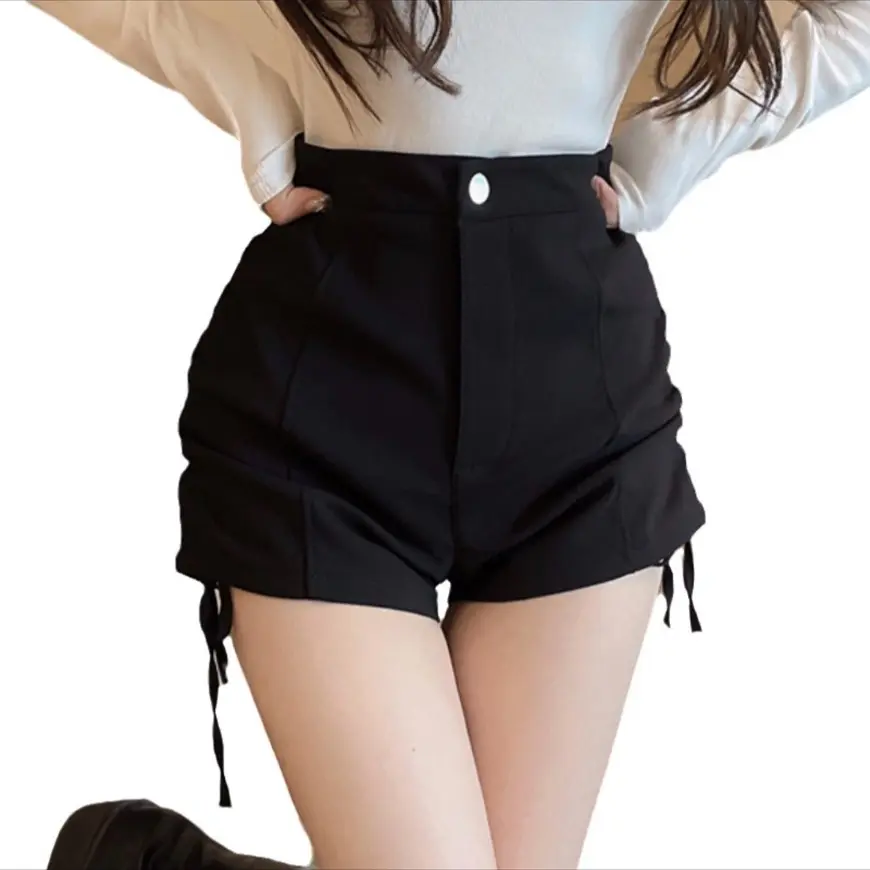 Quần Short Nữ Lưng Cao Dây Rút Dáng Ôm  Mã A1