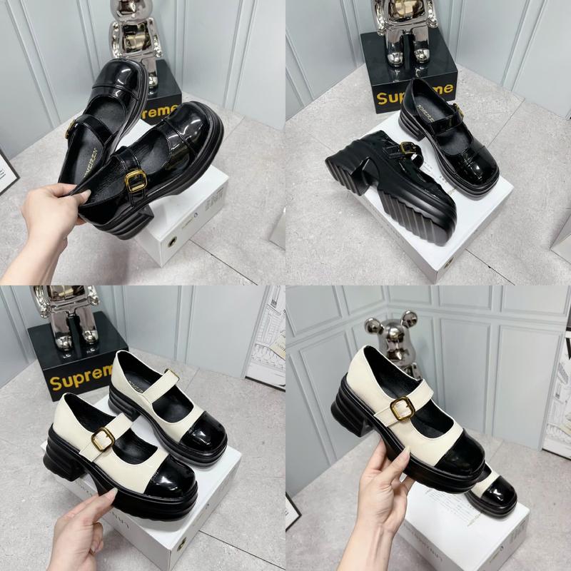  h95 - giày đốc quai dán ngang mũi vá đế 5p siêu nhẹ hàng qccc shose nữ chất đẹp mềm êm chân giày cao gót 5 phân 