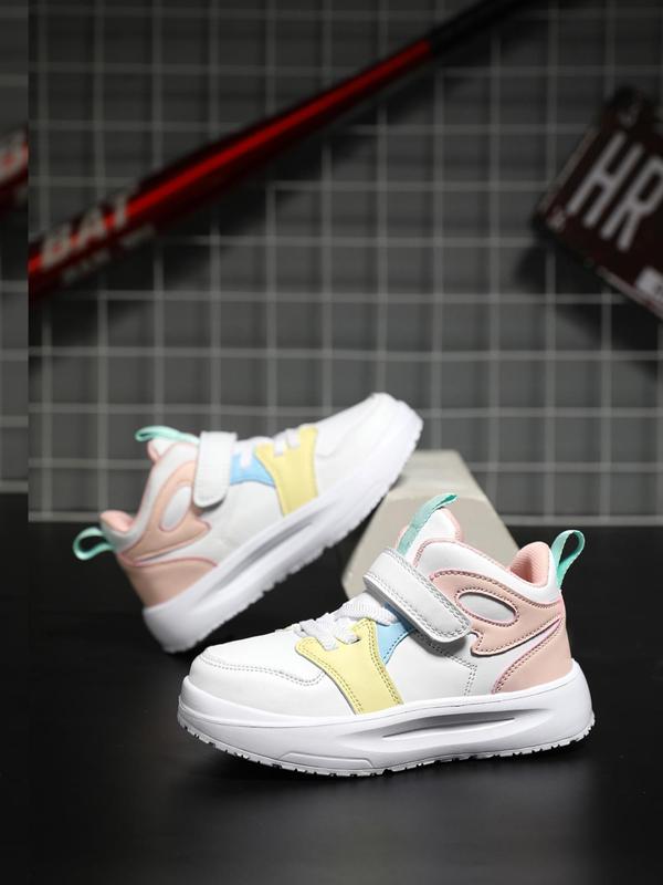 Kid's Casual Colorblock Lace Up Front PU Leather Sneakers, Comfortable Sports Shoes, Fashion Sports Sneakers For Boys & Girls 3