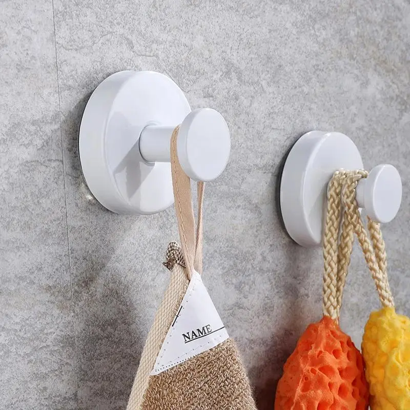 Stainless Steel Suction Cup Hook, 4 Counts Waterproof Towel Hook, Reusable Wall Hanger for Glass Door & Tile Kitchen Use