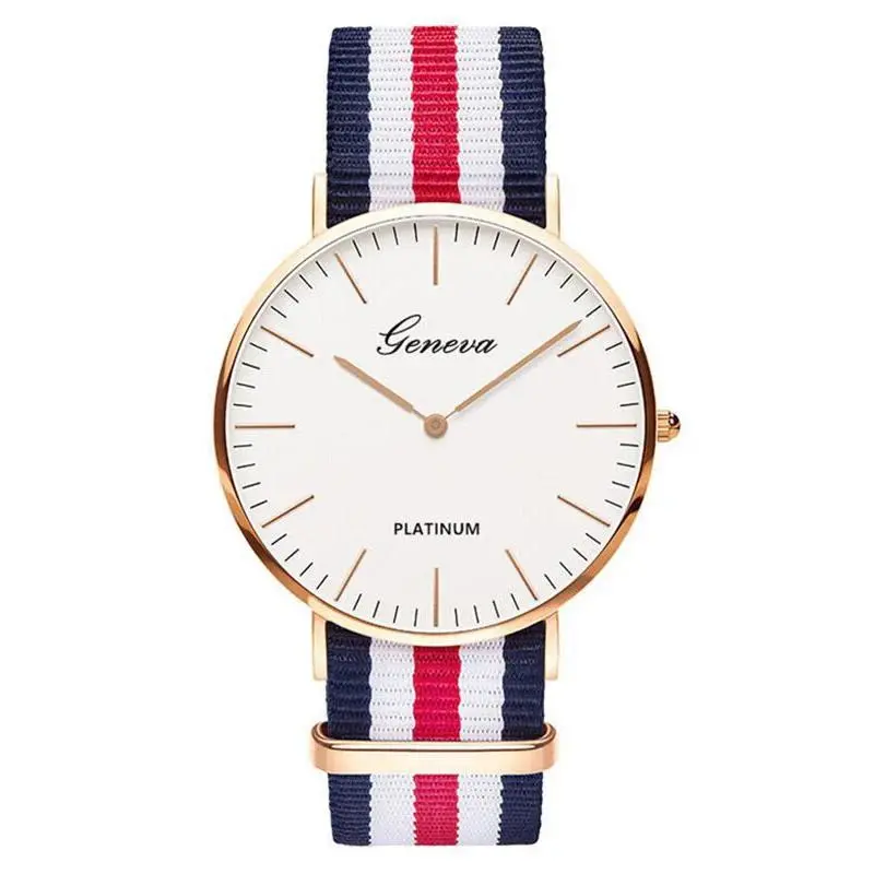 Fashion Sports Women's Watch Nylon Strap Watches Mens Quartz Clock Fashion Ultra Slim Watches Hot Canvas Strap Quartz Watch Simple Casual Men's and Women's Watch