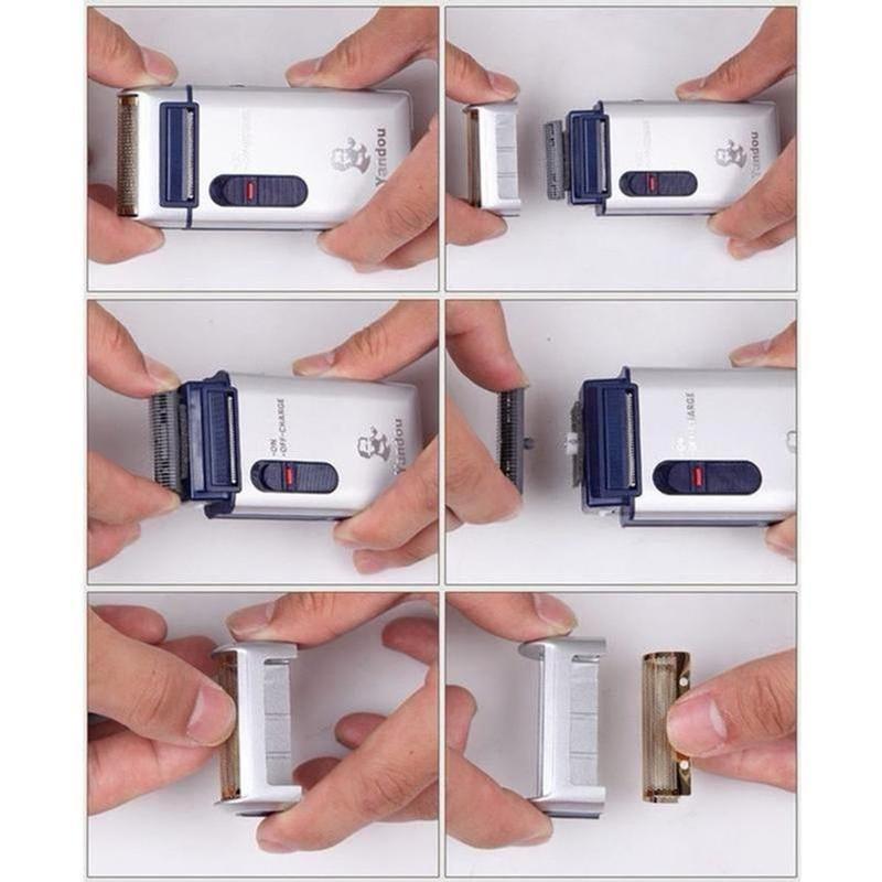 Máy Cạo Râu Đa Năng luoi Ngang Sạc Tích Điện Vỏ Thép Tiện Lợi 5