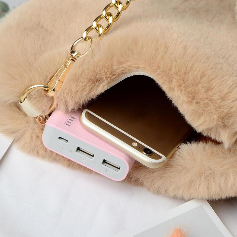 Product Introduction of Women Messenger Bag Cute Heart Shaped Shoulder Bag Fluffy Chain Soft Fashion Crossbody Handbag 30