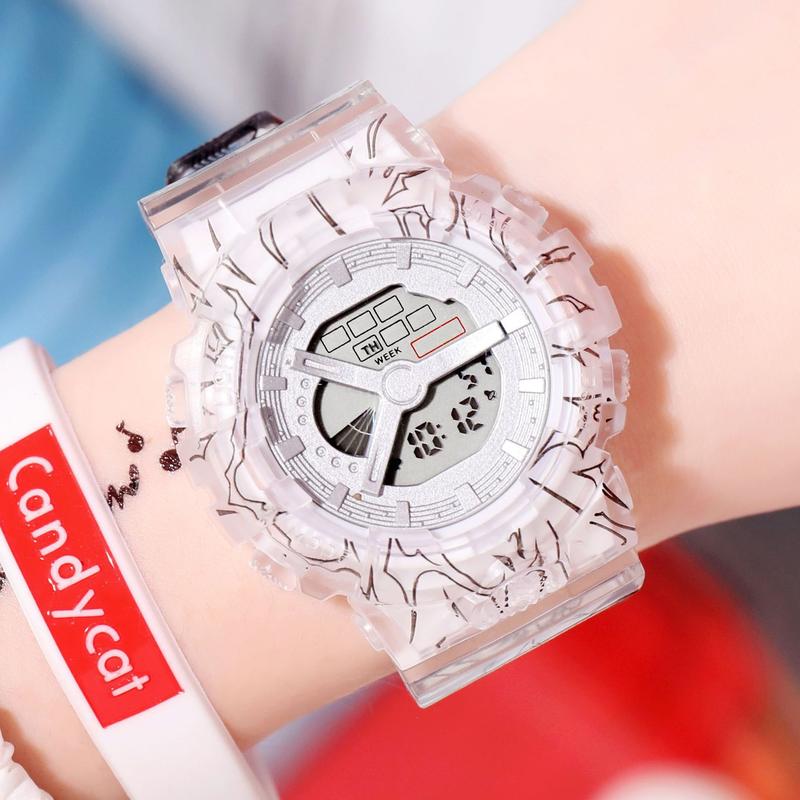 Product Introduction of One piece electronic watch for men and women, luminous sports alarm clock, waterproof, multifunctional, single display, trend 1